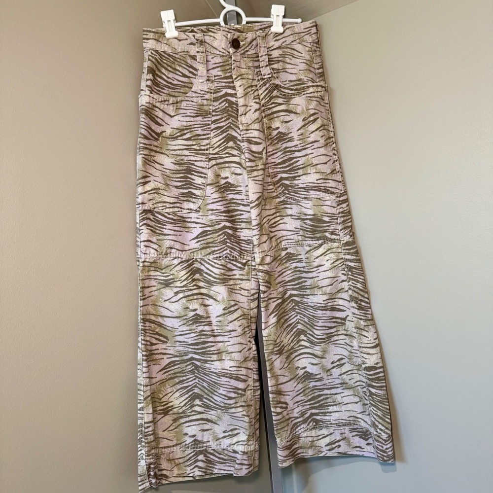 BDG Urban Outfitters Montana Wide Leg Utility Pants‎ Tiger Stripe Print Cotton